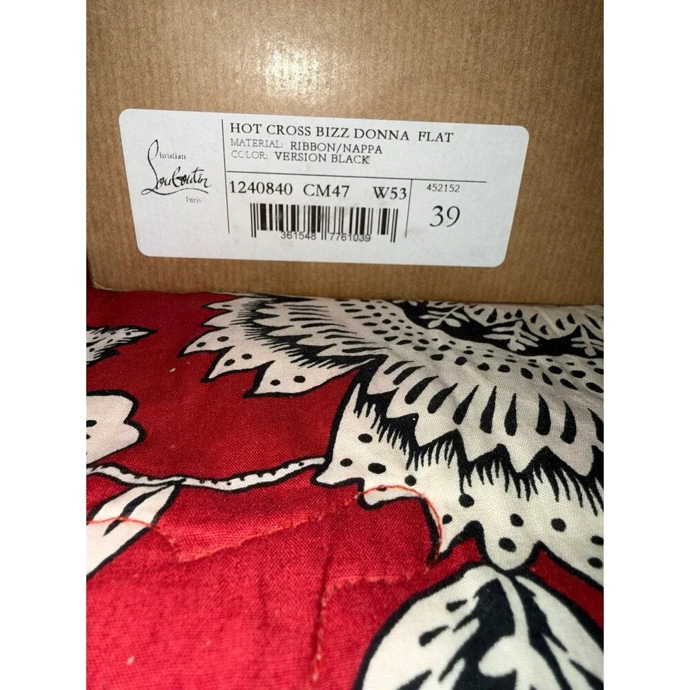 Authentic CHRISTIAN LOUBOUTIN Hot Cross Bizz Donna Web Slides, Size 39(U.S. 8.5)